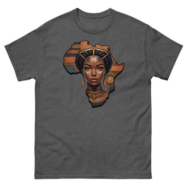 Afrocentric Queen Tee – Tribal Pattern Art, Bold Heritage Vibe #3 Women Tees Style Junction – Custom Digital Designs & Apparel Dark Heather S