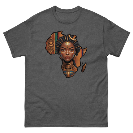 Afrocentric Queen Tee – Tribal Pattern Art, Bold Heritage Vibe #4 Women Tees Style Junction – Custom Digital Designs & Apparel Dark Heather S