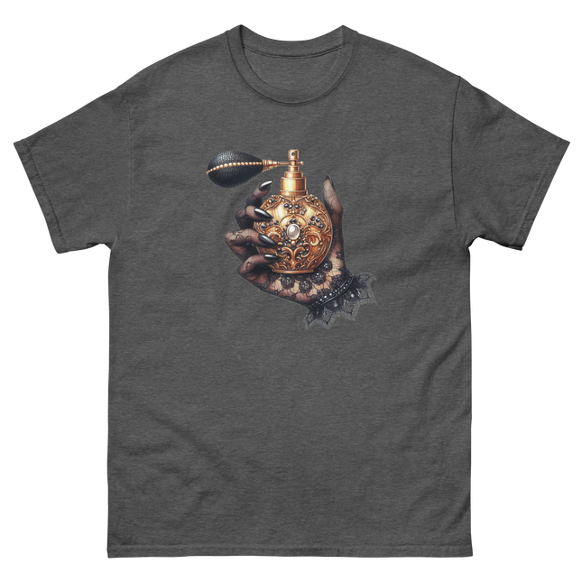 Black Lace Hand with Perfume Tee Women Tees Style Junction – Custom Digital Designs & Apparel Dark Heather S