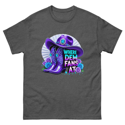 Where Dem Fans At Tee – Glam Cowgirl Boots & Hat Women Tees Style Junction – Custom Digital Designs & Apparel Dark Heather S