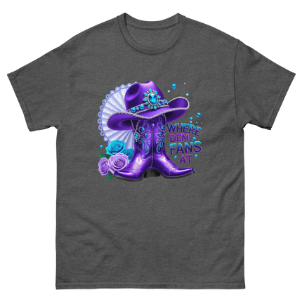 Where Dem Fans At Tee – Purple Roses & Bling Style Women Tees Style Junction – Custom Digital Designs & Apparel Dark Heather S