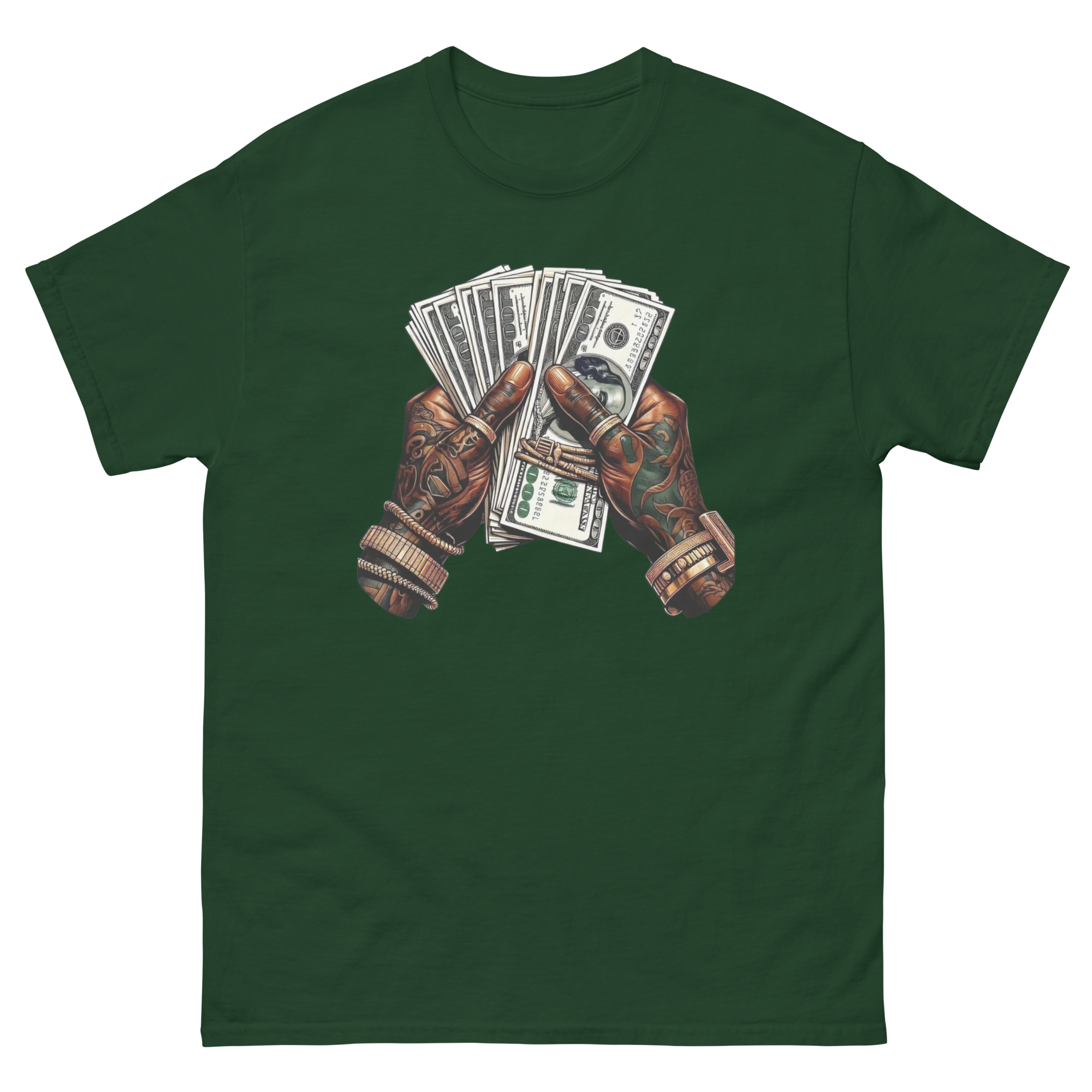 Always Counting Paper Custom Design Unisex Classic Tee Physical T-Shirt Style-Junction Forest Green S 