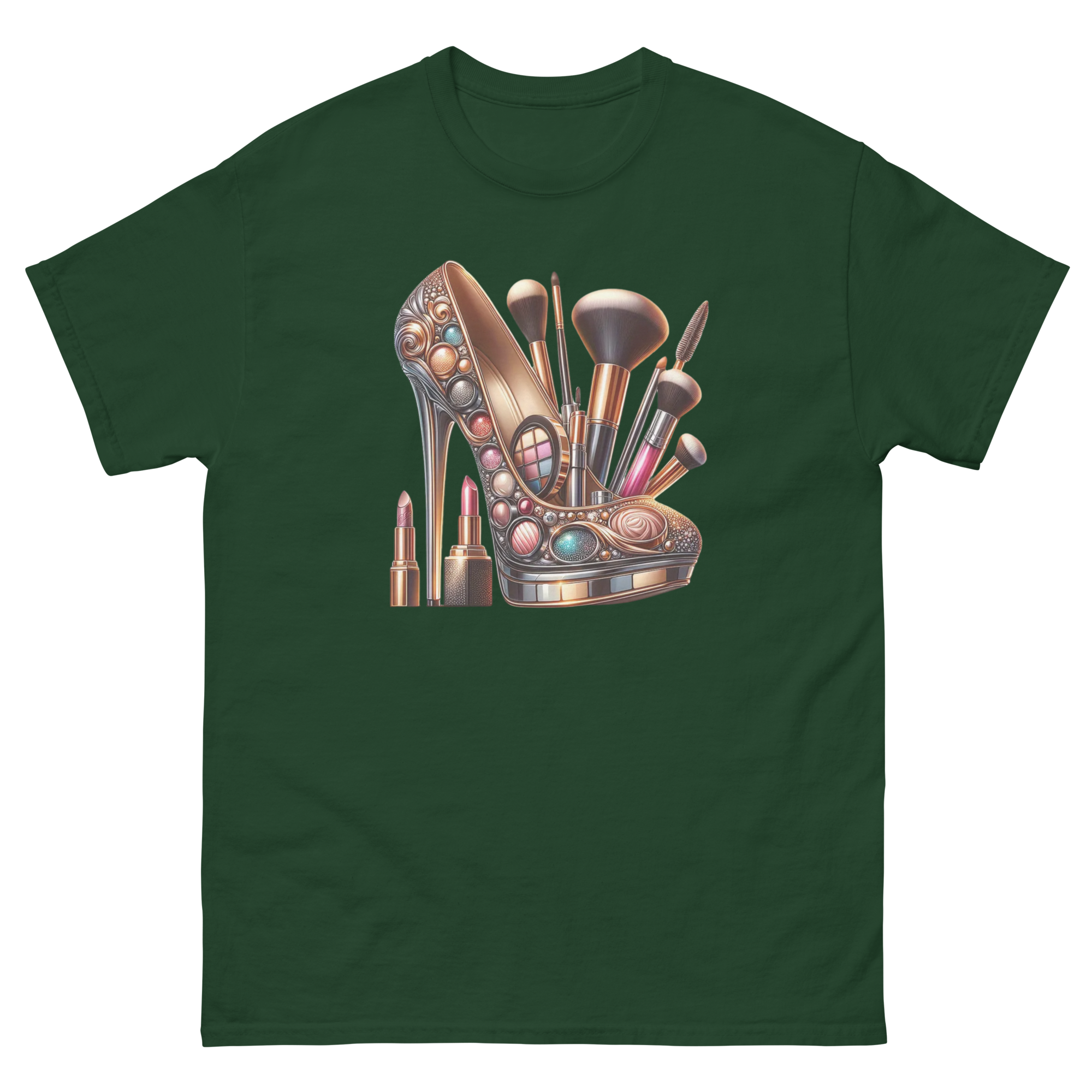 The Makeup Stilleto Custom Design Womens Classic T-shirt Physical T-Shirt Style-Junction Forest Green S 