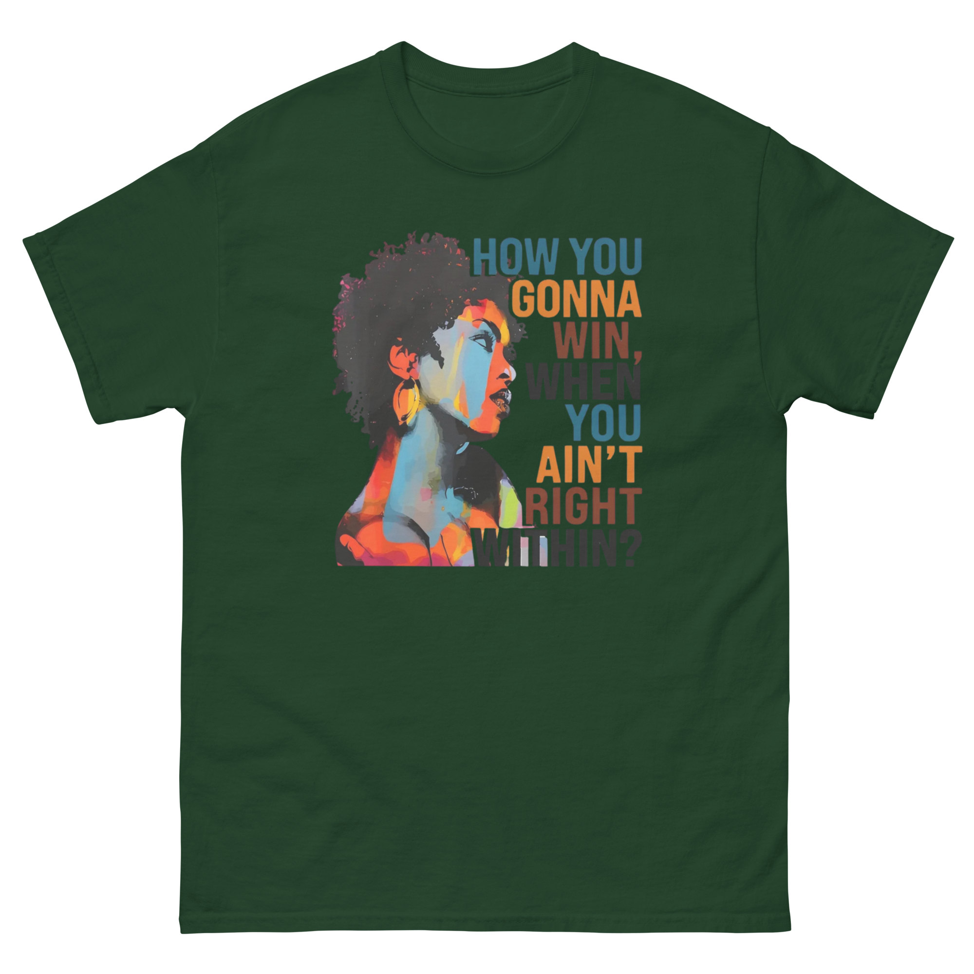 How You Gonna Win Custom Design Womens Classic T-shirt Physical T-Shirt Style-Junction Forest Green S 