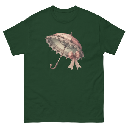Victorian Lace Parasol Bow Tee Women Tees Style Junction – Custom Digital Designs & Apparel Forest Green S