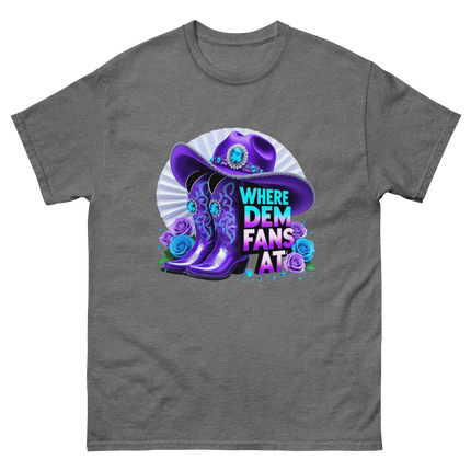 Where Dem Fans At Tee – Glam Cowgirl Boots & Hat Women Tees Style Junction – Custom Digital Designs & Apparel Graphite Heather S