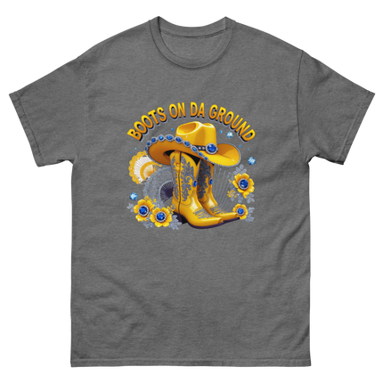 Sunshine Cowgirl Tee – Blue Gem & Fan Graphic Women Tees Style Junction – Custom Digital Designs & Apparel Graphite Heather S