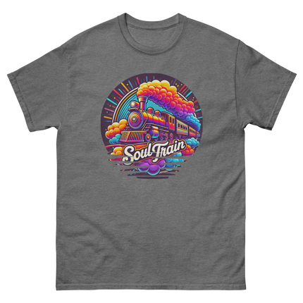 Retro Soul Train Tee – Vibrant 70s Style Graphic T-Shirt Women Tees Style Junction – Custom Digital Designs & Apparel Graphite Heather S