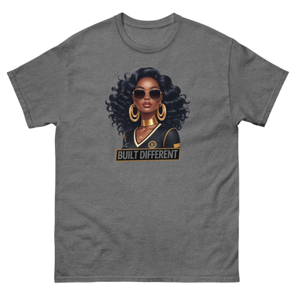 Built Different Tee – Bold Black Art, Gold Statement Style #1 Women Tees Style Junction – Custom Digital Designs & Apparel Graphite Heather S