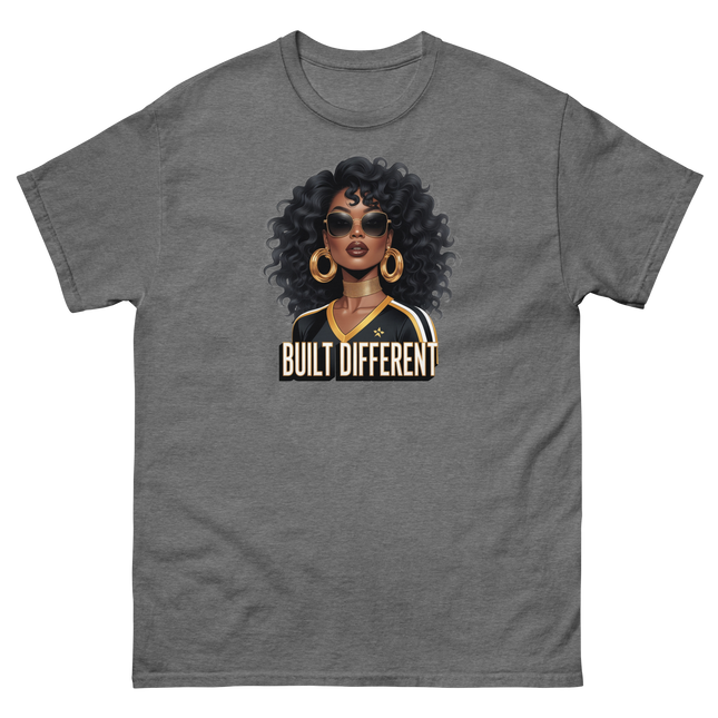 Built Different Tee – Bold Black Art, Gold Statement Style #4 Women Tees Style Junction – Custom Digital Designs & Apparel Graphite Heather S