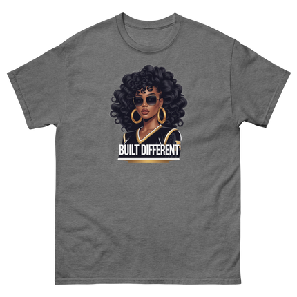 Built Different Tee – Bold Black Art, Gold Statement Style #5 Women Tees Style Junction – Custom Digital Designs & Apparel Graphite Heather S