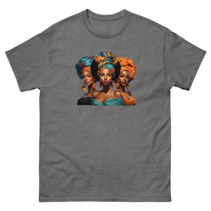 Cultural Crown Tee – Vibrant Afro Headwrap Graphic Shirt Women Tees Style Junction – Custom Digital Designs & Apparel Graphite Heather S