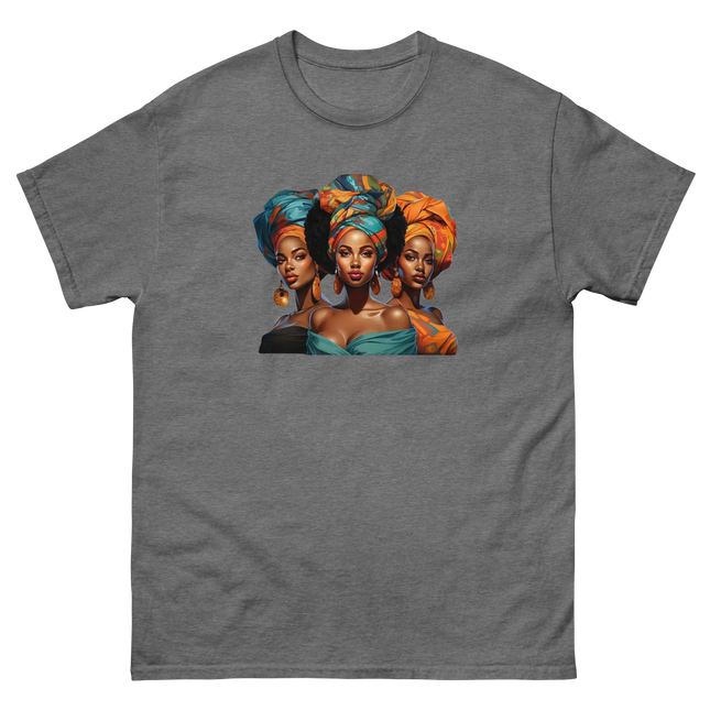 Cultural Crown Tee – Vibrant Afro Headwrap Graphic Shirt Women Tees Style Junction – Custom Digital Designs & Apparel Graphite Heather S