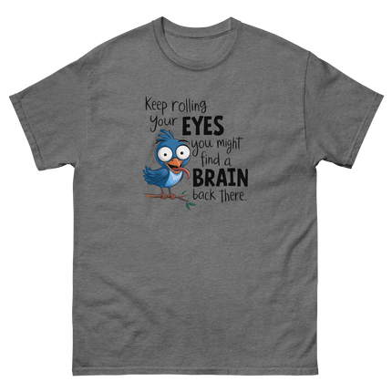 Keep Rolling Your Eyes Funny Bird Graphic Tee Women Tees Style Junction – Custom Digital Designs & Apparel Graphite Heather S