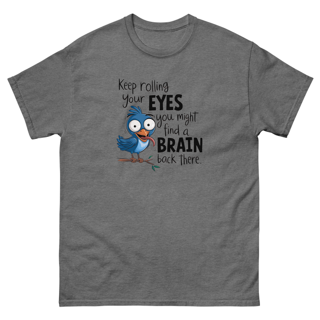 Keep Rolling Your Eyes Funny Bird Graphic Tee Women Tees Style Junction – Custom Digital Designs & Apparel Graphite Heather S