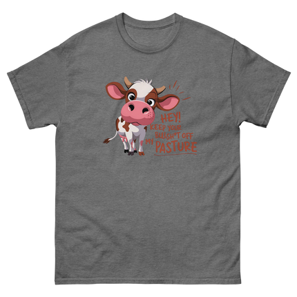 Funny Cow Attitude Tee – Keep Your Bullsh*t Off My Pasture Women Tees Style Junction – Custom Digital Designs & Apparel Graphite Heather S