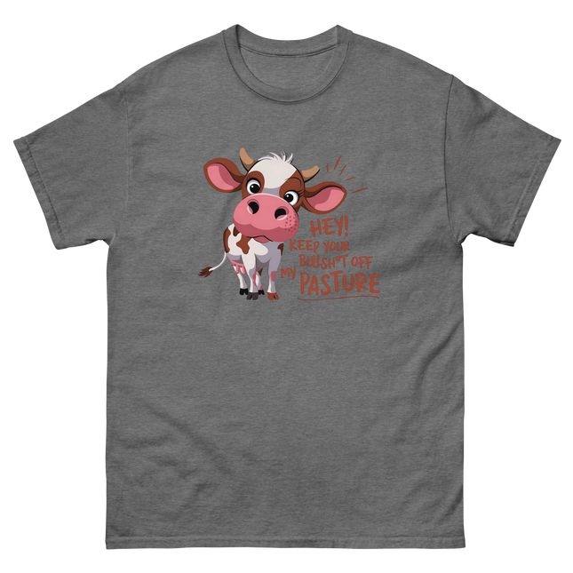 Funny Cow Attitude Tee – Keep Your Bullsh*t Off My Pasture Women Tees Style Junction – Custom Digital Designs & Apparel Graphite Heather S