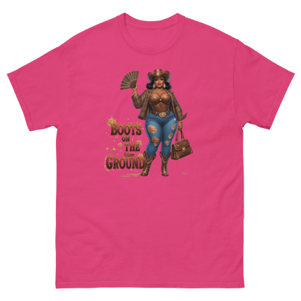 Boots on the Ground Curvy Cowgirl #2 Tee – Bold Western Style Women Tees Style Junction – Custom Digital Designs & Apparel Heliconia S