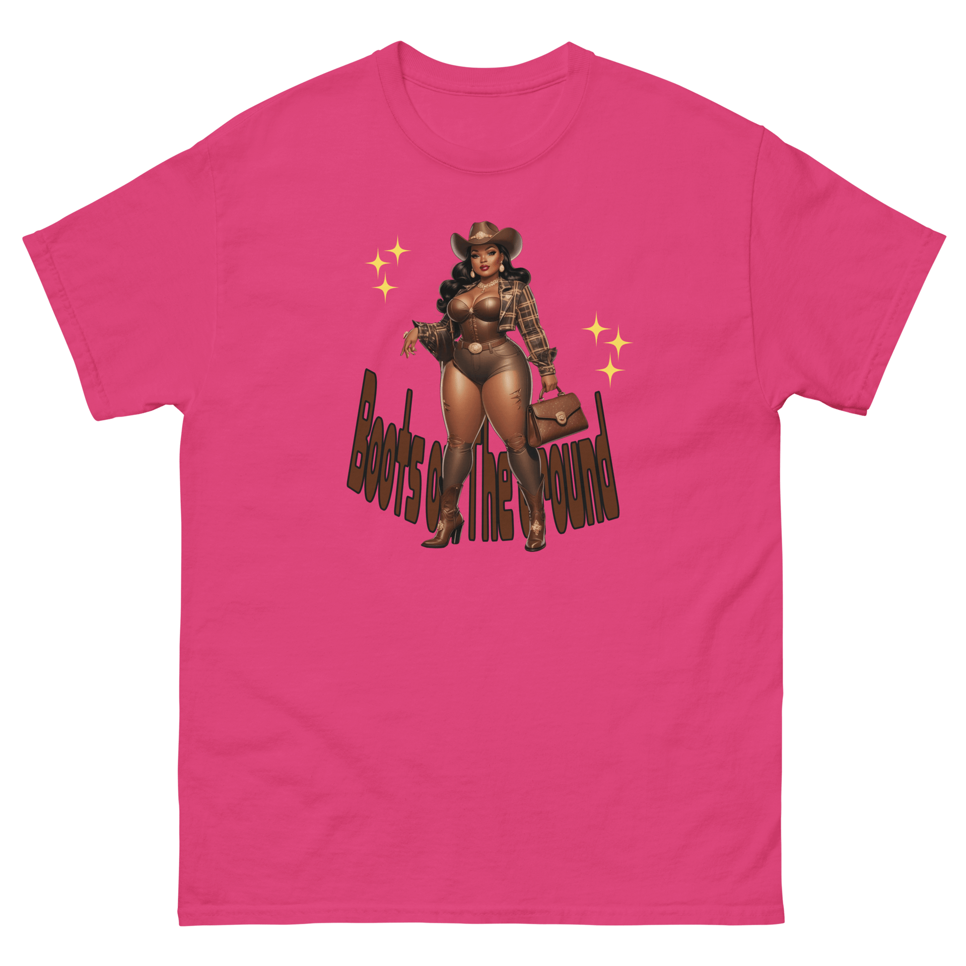 Boots on the Ground Curvy Cowgirl #3 Tee – Western Graphic Shirt Women Tees Style Junction – Custom Digital Designs & Apparel Heliconia S