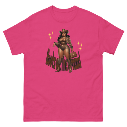 Boots on the Ground Curvy Cowgirl #3 Tee – Western Graphic Shirt Women Tees Style Junction – Custom Digital Designs & Apparel Heliconia S