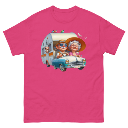 Vintage RV Adventure Tee – Retro Road Trip Camper Graphic Women Tees Style Junction – Custom Digital Designs & Apparel Heliconia S