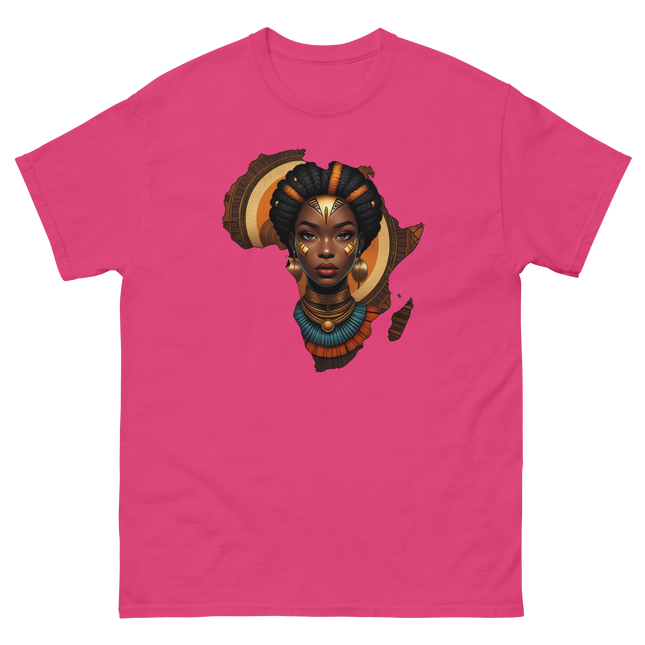 Afrocentric Queen Tee – Tribal Pattern Art, Bold Heritage Vibe #2 Women Tees Style Junction – Custom Digital Designs & Apparel Heliconia S