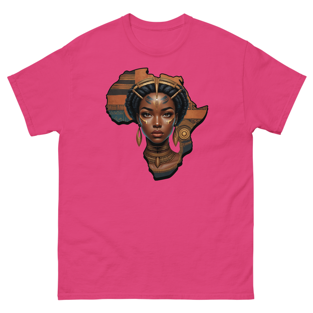 Afrocentric Queen Tee – Tribal Pattern Art, Bold Heritage Vibe #3 Women Tees Style Junction – Custom Digital Designs & Apparel Heliconia S