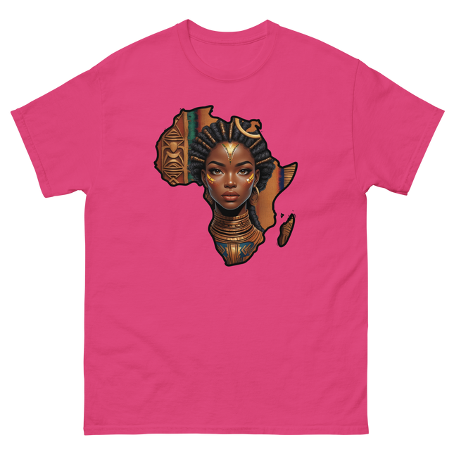 Afrocentric Queen Tee – Tribal Pattern Art, Bold Heritage Vibe #4 Women Tees Style Junction – Custom Digital Designs & Apparel Heliconia S