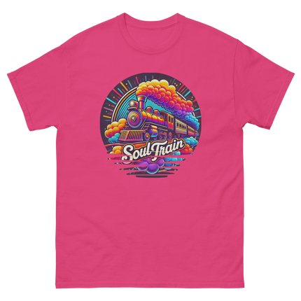 Retro Soul Train Tee – Vibrant 70s Style Graphic T-Shirt Women Tees Style Junction – Custom Digital Designs & Apparel Heliconia S