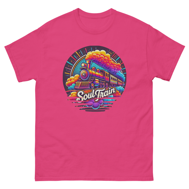 Retro Soul Train Tee – Vibrant 70s Style Graphic T-Shirt Women Tees Style Junction – Custom Digital Designs & Apparel Heliconia S