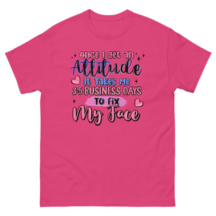 Attitude Fix Tee – Funny Pastel Quote Graphic Shirt Women Tees Style Junction – Custom Digital Designs & Apparel Heliconia S