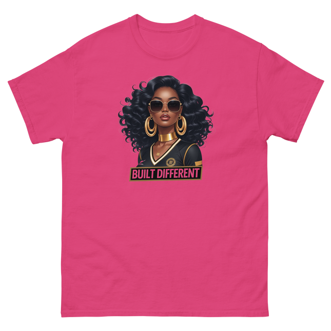 Built Different Tee – Bold Black Art, Gold Statement Style #1 Women Tees Style Junction – Custom Digital Designs & Apparel Heliconia S