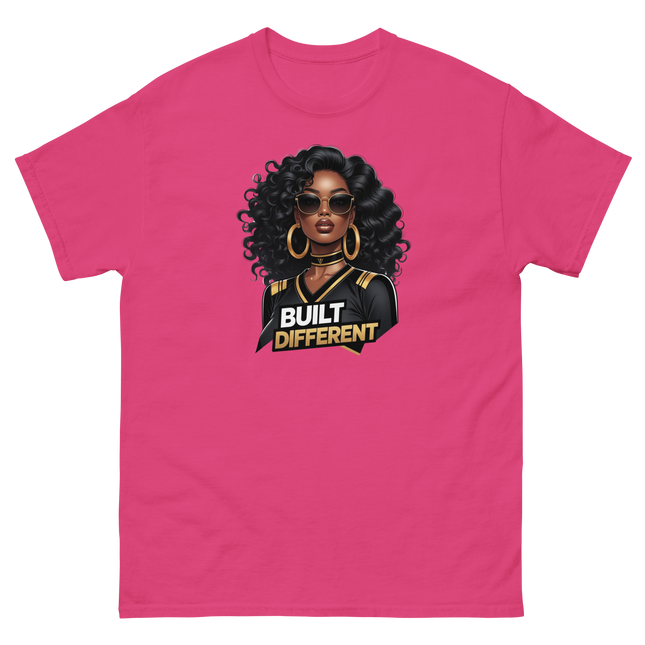 Built Different Tee – Bold Black Art, Gold Statement Style #2 Women Tees Style Junction – Custom Digital Designs & Apparel Heliconia S