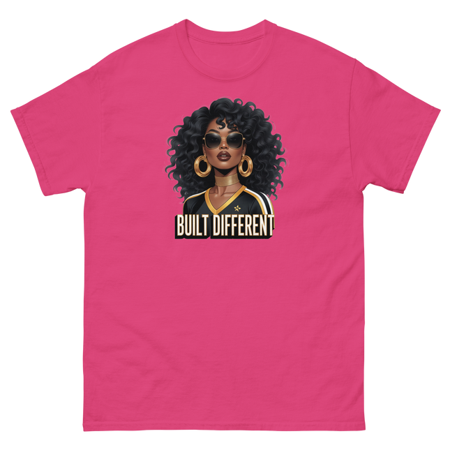 Built Different Tee – Bold Black Art, Gold Statement Style #4 Women Tees Style Junction – Custom Digital Designs & Apparel Heliconia S