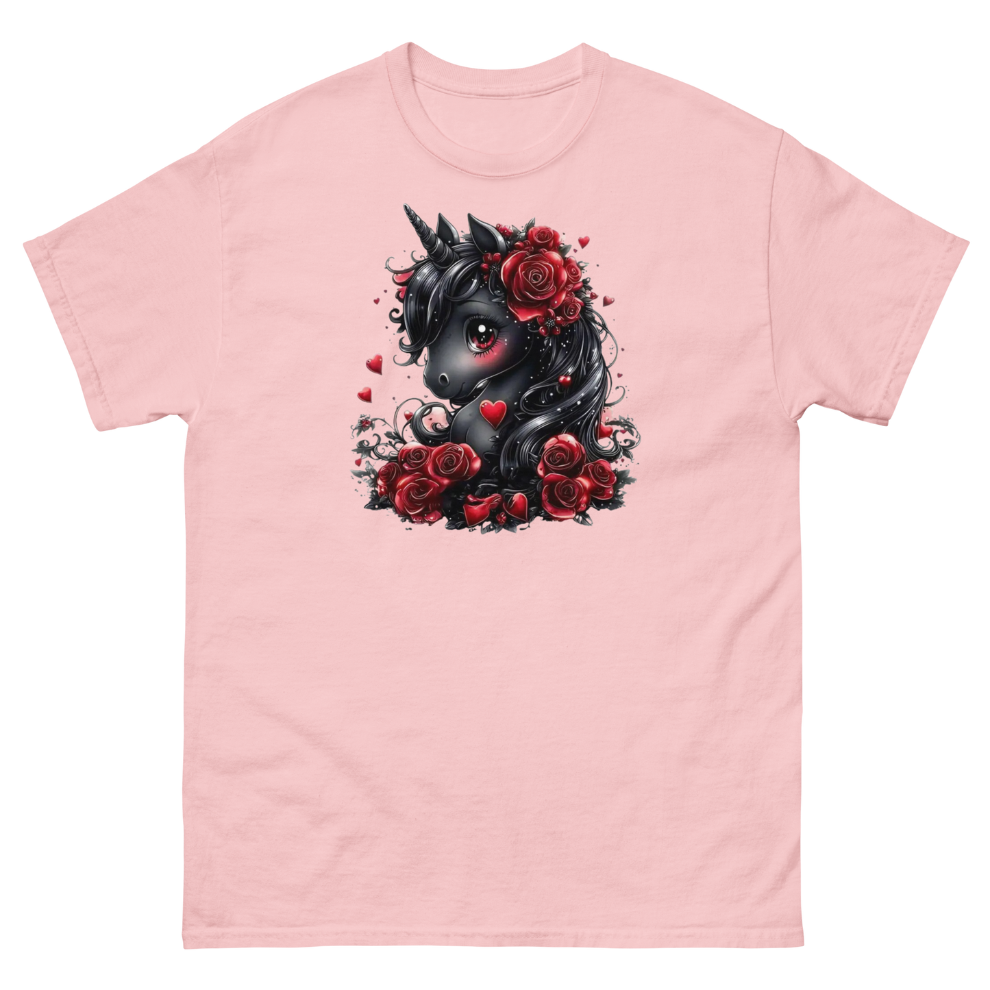 Black & Red Unicorn Women's Classic Tee Physical T-Shirt Style-Junction Custom Designs & Prints