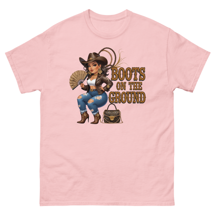 Curvy Cowgirl Tee – “Boots on the Ground” Western Rodeo Graphic Women Tees Style Junction – Custom Digital Designs & Apparel