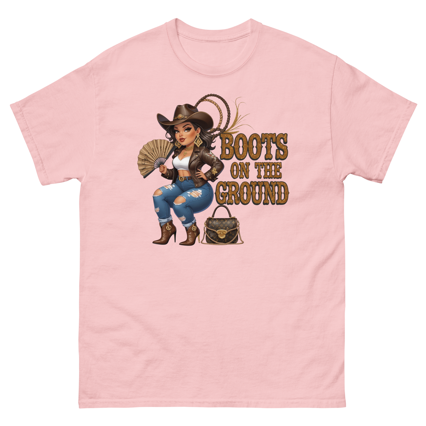 Curvy Cowgirl Tee – “Boots on the Ground” Western Rodeo Graphic Women Tees Style Junction – Custom Digital Designs & Apparel