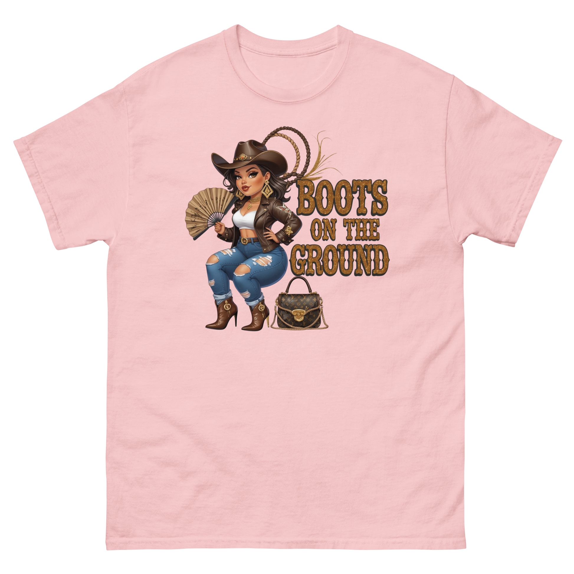Curvy Cowgirl Tee – “Boots on the Ground” Western Rodeo Graphic Women Tees Style Junction – Custom Digital Designs & Apparel