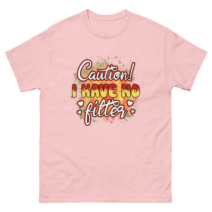 Caution No Filter Tee – Bold Funny Sarcastic Statement Shirt Women Tees Style Junction – Custom Digital Designs & Apparel