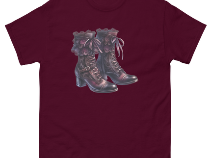 Lace-Up Gothic Boots Illustration Tee Women Tees Style Junction – Custom Digital Designs & Apparel Maroon S