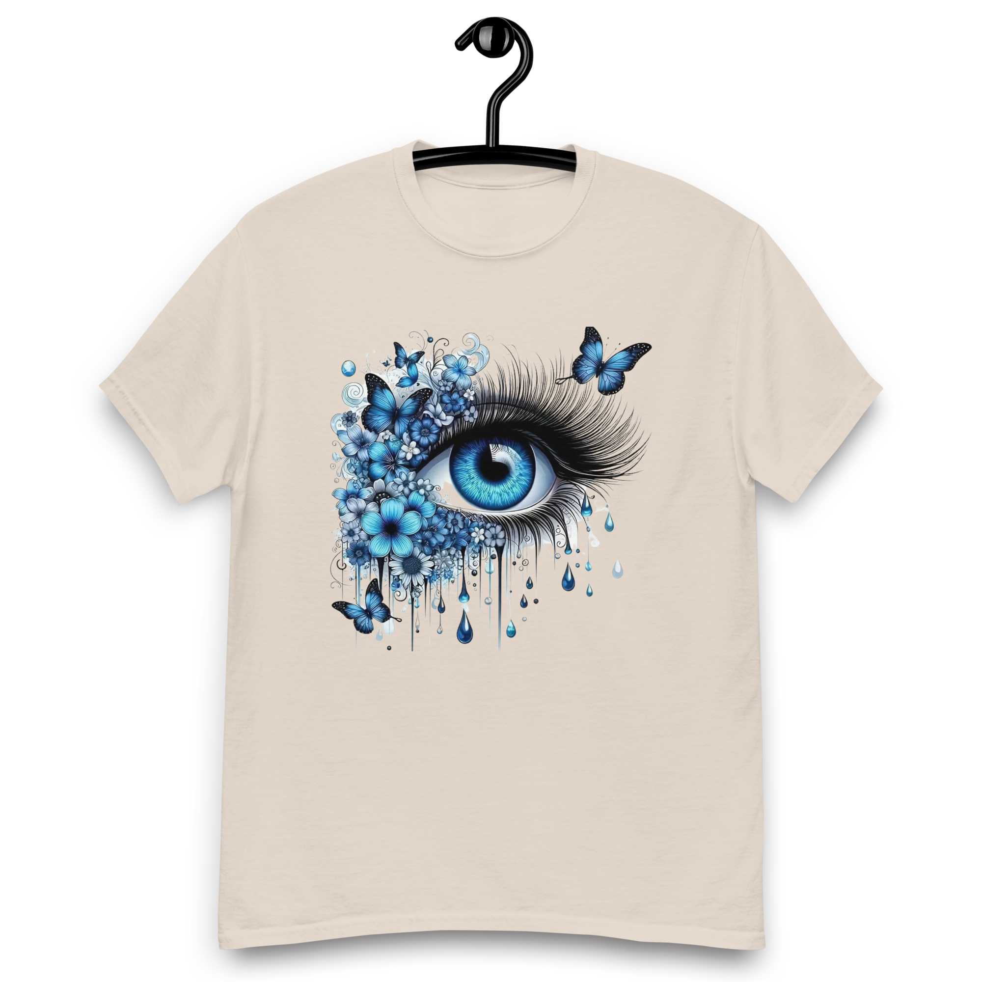 Tears of Blue Elegance Unisex Classic Tee - 100% Cotton with Double-Seam Durability Physical T-Shirt Style-Junction