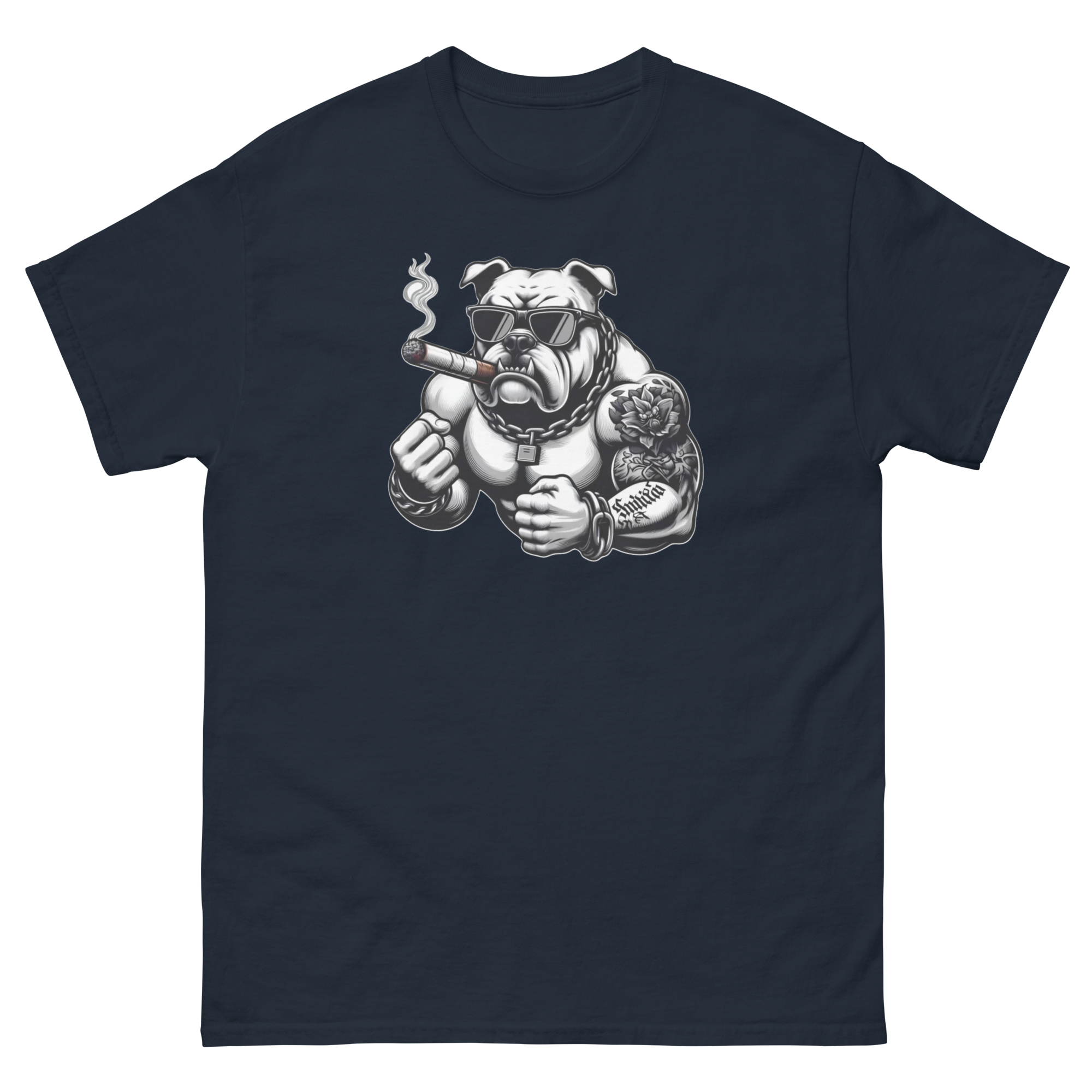 Big Boy Bulldog Design | Men’s Custom Classic T-Shirt Physical T-Shirt Style-Junction Navy S 