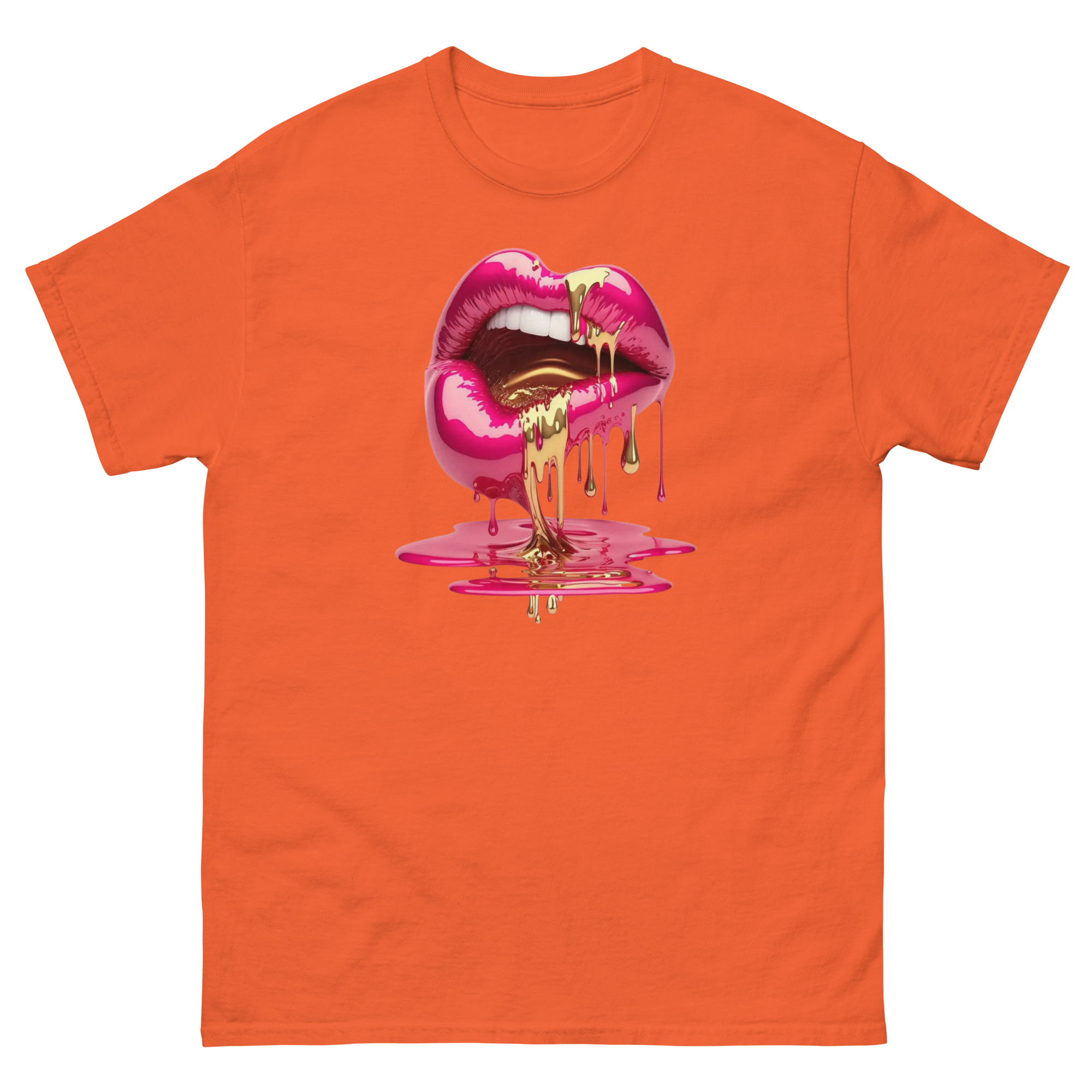 Dripping Lips Custom Design Unisex Classic T-shirt Physical T-Shirt Style-Junction