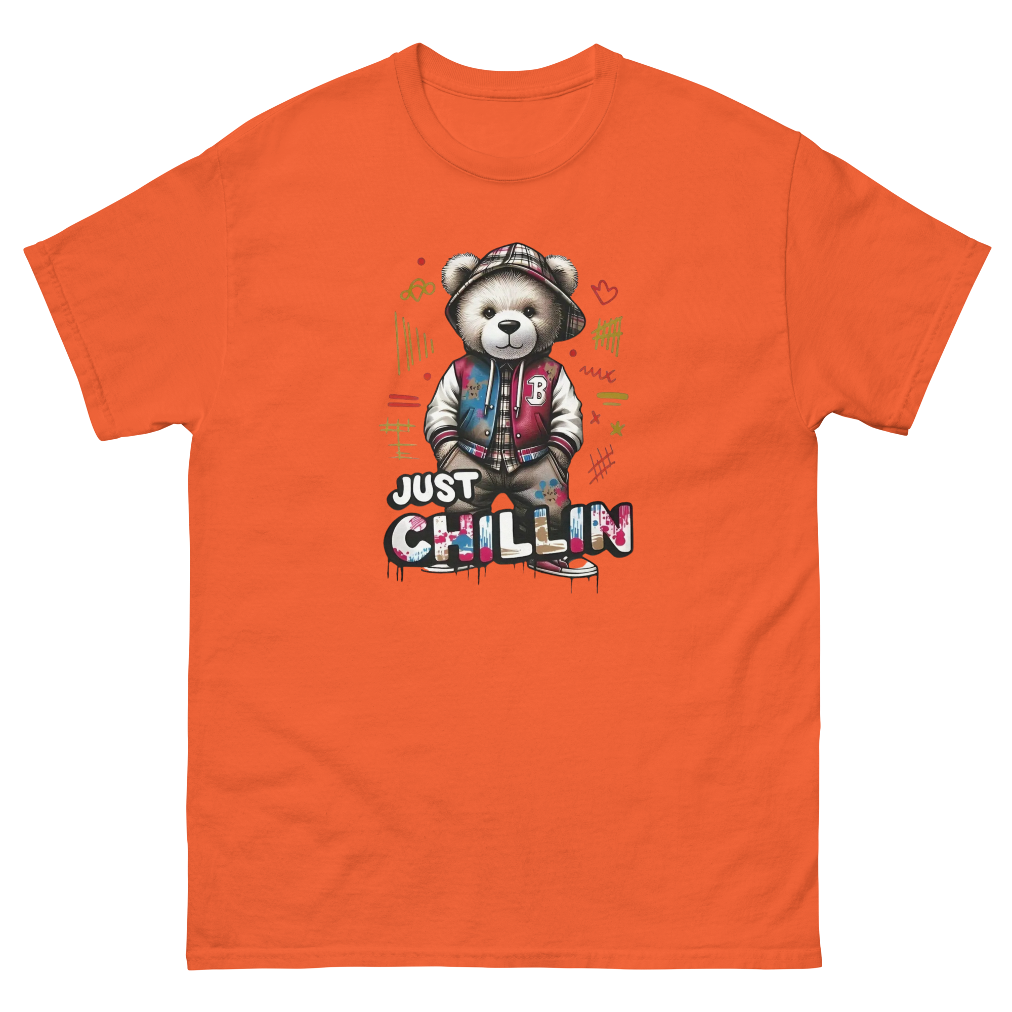 Just Chillin Bear Custom Design Unisex Classic T-shirt Physical T-Shirt Style-Junction