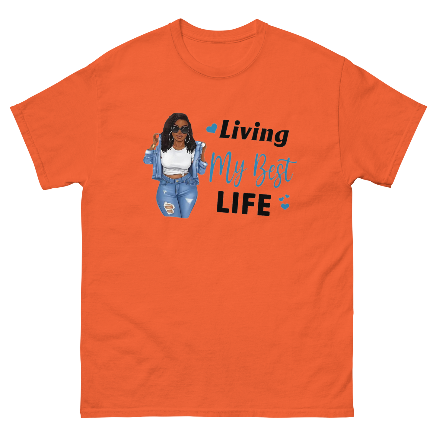 Living My Best Life Women's Classic Tee Physical T-Shirt Style-Junction Custom Designs & Prints Orange S