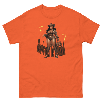 Boots on the Ground Curvy Cowgirl #3 Tee – Western Graphic Shirt Women Tees Style Junction – Custom Digital Designs & Apparel Orange S