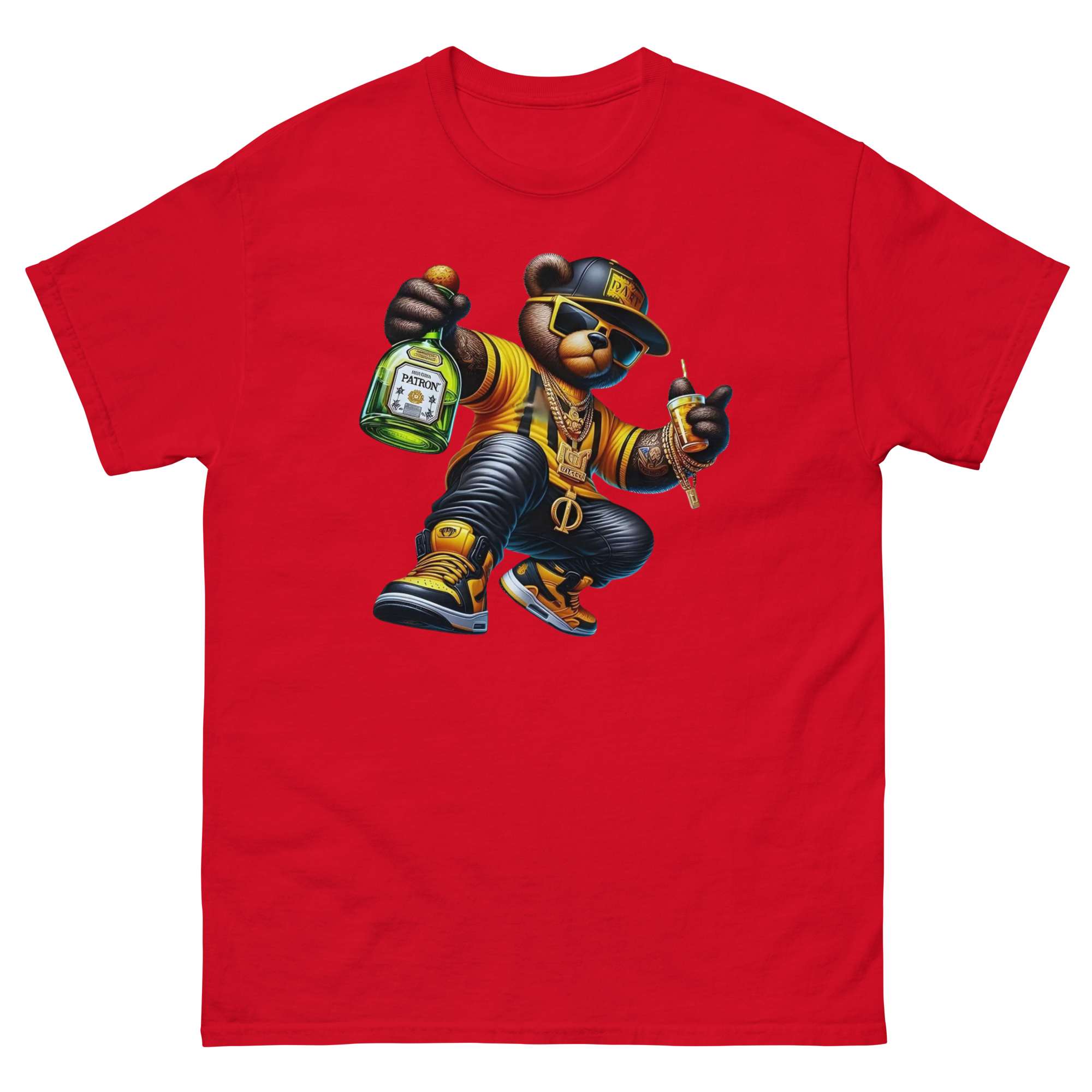 The Patron Bear Boss Custom Design Unisex Classic T-shirt Physical T-Shirt Style-Junction Red S 