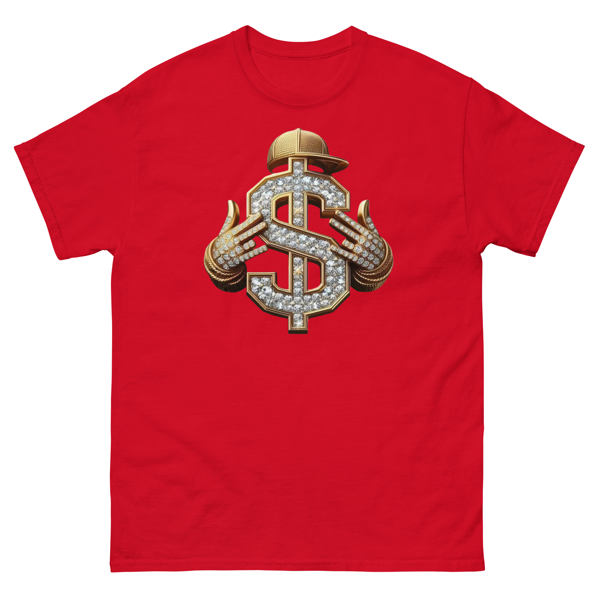 Diamond Dollar Swag Custom Design Unisex Classic T-shirt Physical T-Shirt Style-Junction Red S 