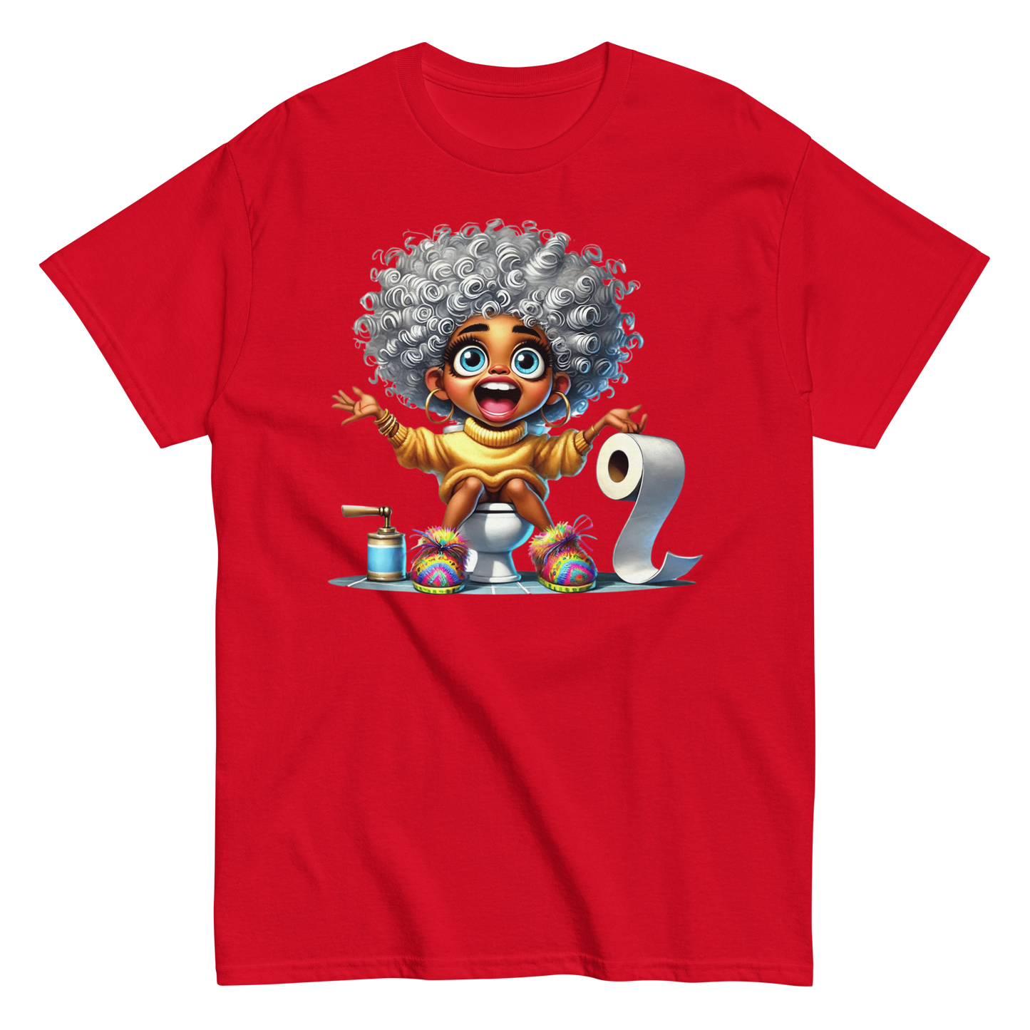 Toilet Time Joy Women's Classic Tee Physical T-Shirt Style-Junction Custom Designs & Prints Red S