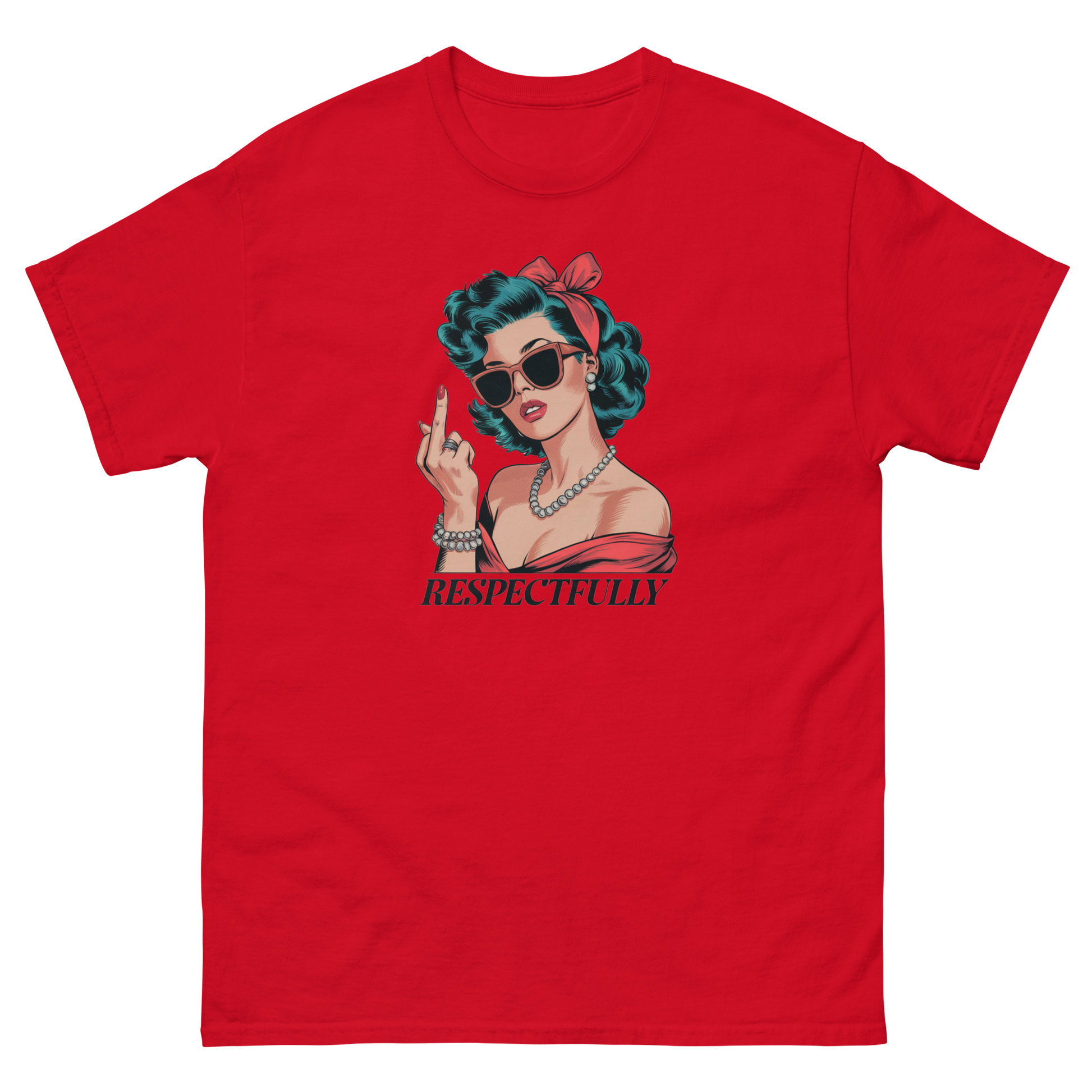 Respectfully Women's Classic Tee Physical T-Shirt Style-Junction Custom Designs & Prints Red S